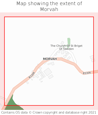 Map showing extent of Morvah as bounding box