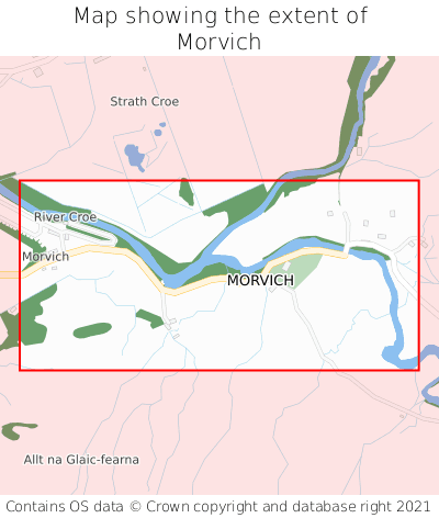 Map showing extent of Morvich as bounding box
