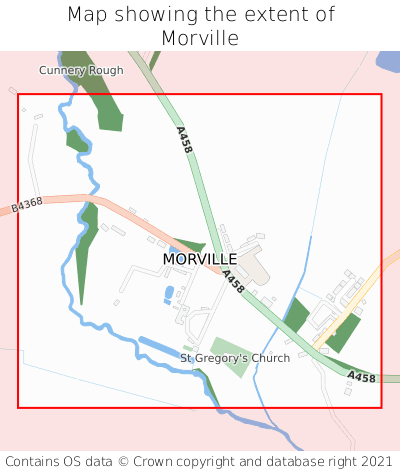 Map showing extent of Morville as bounding box