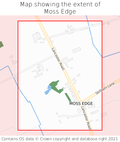 Map showing extent of Moss Edge as bounding box