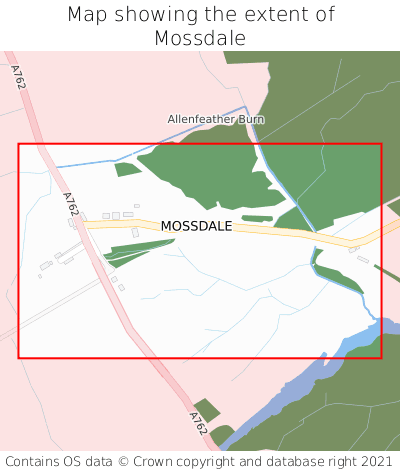 Map showing extent of Mossdale as bounding box