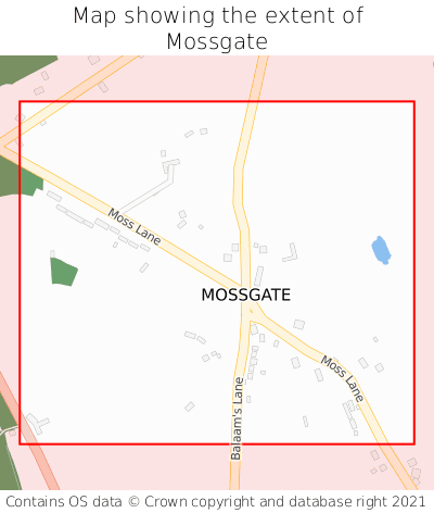 Map showing extent of Mossgate as bounding box