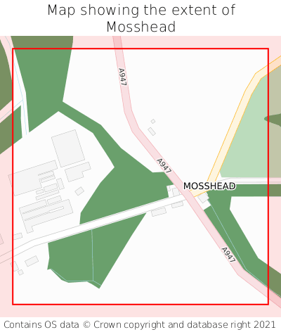 Map showing extent of Mosshead as bounding box