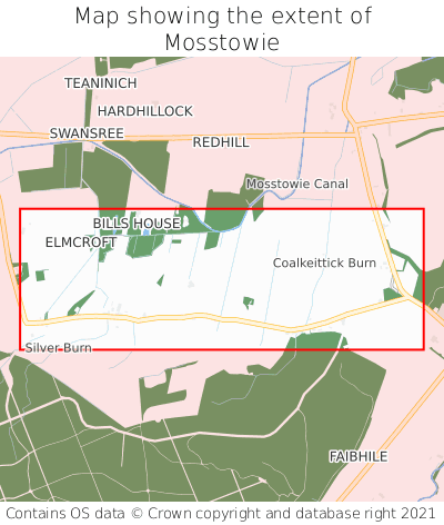 Map showing extent of Mosstowie as bounding box