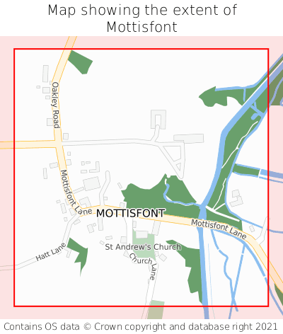 Map showing extent of Mottisfont as bounding box