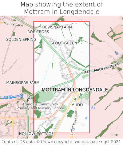 Map showing extent of Mottram in Longdendale as bounding box