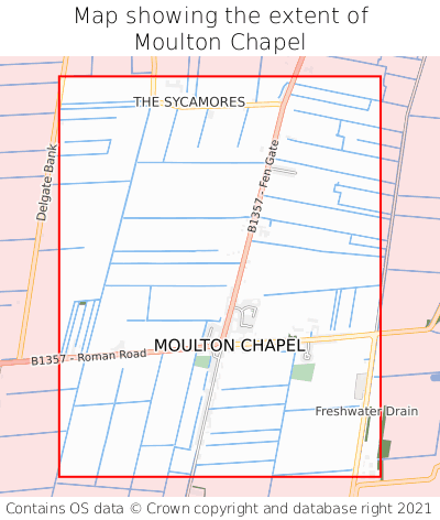Map showing extent of Moulton Chapel as bounding box