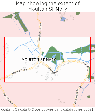 Map showing extent of Moulton St Mary as bounding box