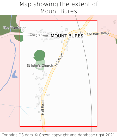 Map showing extent of Mount Bures as bounding box