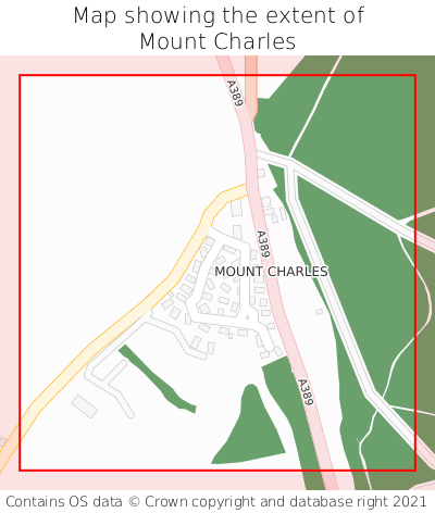 Map showing extent of Mount Charles as bounding box