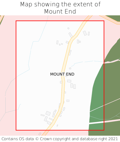 Map showing extent of Mount End as bounding box