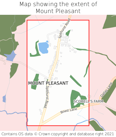 Map showing extent of Mount Pleasant as bounding box