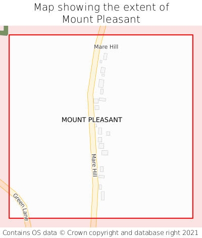 Map showing extent of Mount Pleasant as bounding box