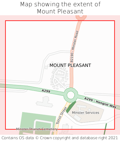 Map showing extent of Mount Pleasant as bounding box