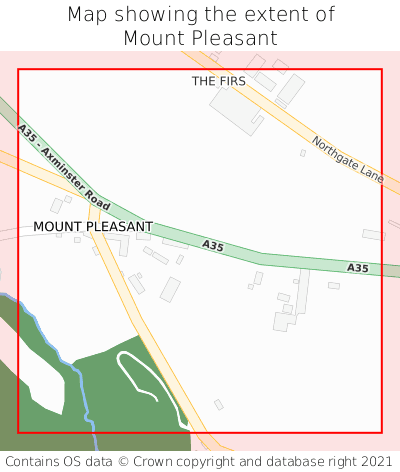 Map showing extent of Mount Pleasant as bounding box