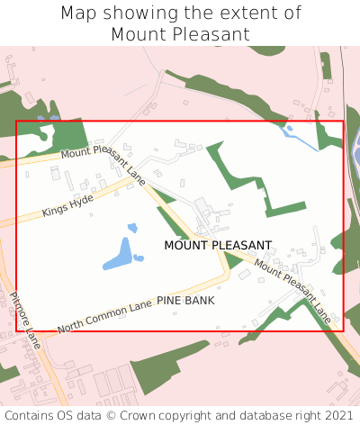 Map showing extent of Mount Pleasant as bounding box