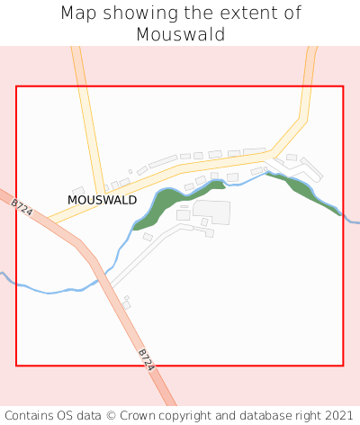 Map showing extent of Mouswald as bounding box