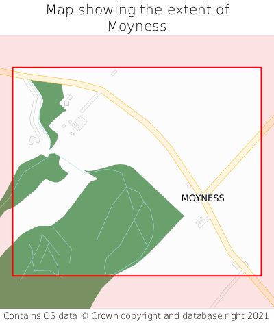 Map showing extent of Moyness as bounding box