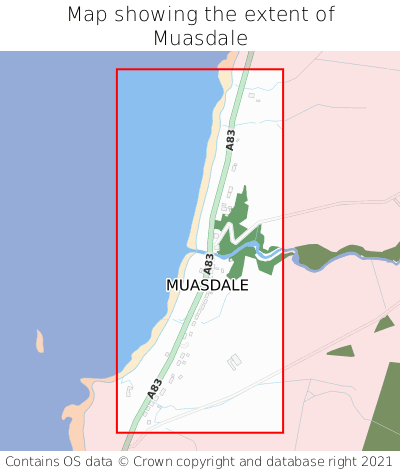 Map showing extent of Muasdale as bounding box