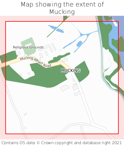 Map showing extent of Mucking as bounding box