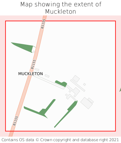 Map showing extent of Muckleton as bounding box