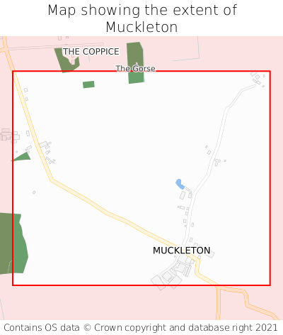 Map showing extent of Muckleton as bounding box