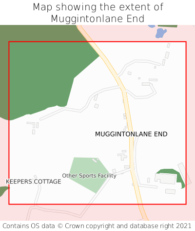Map showing extent of Muggintonlane End as bounding box