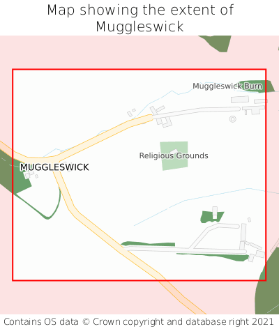 Map showing extent of Muggleswick as bounding box