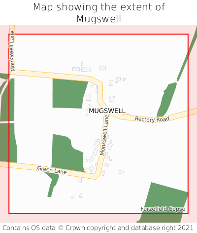 Map showing extent of Mugswell as bounding box