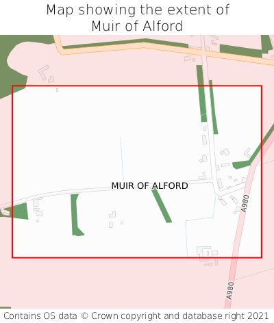 Map showing extent of Muir of Alford as bounding box