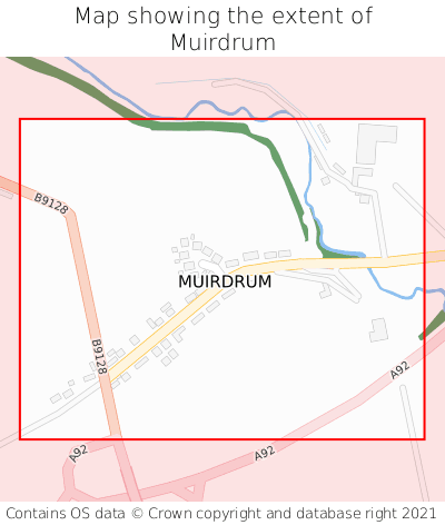Map showing extent of Muirdrum as bounding box