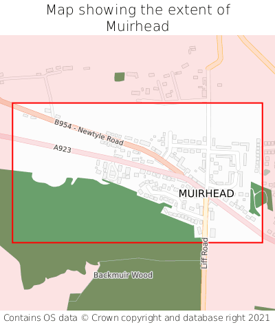 Map showing extent of Muirhead as bounding box