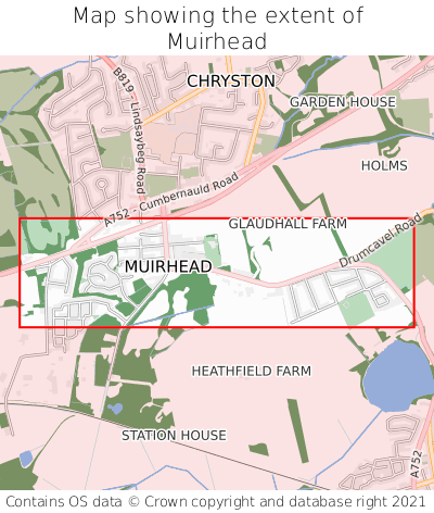 Map showing extent of Muirhead as bounding box