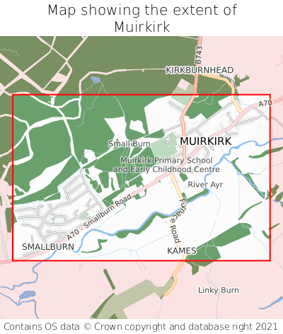 Map showing extent of Muirkirk as bounding box