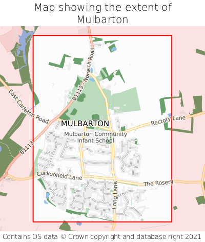 Map showing extent of Mulbarton as bounding box