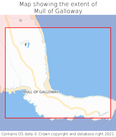 Map showing extent of Mull of Galloway as bounding box