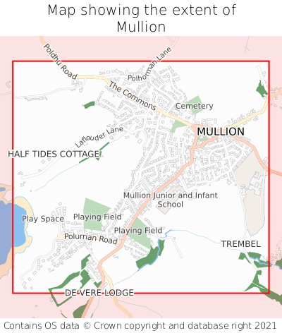 Map showing extent of Mullion as bounding box