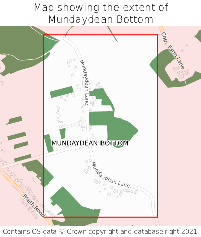 Map showing extent of Mundaydean Bottom as bounding box