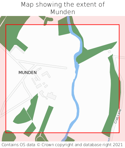 Map showing extent of Munden as bounding box