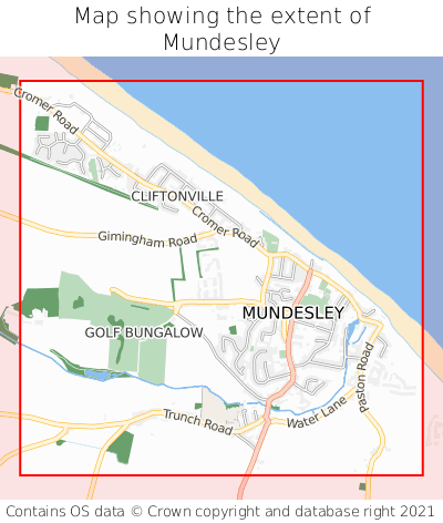 Map showing extent of Mundesley as bounding box