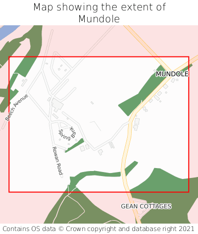 Map showing extent of Mundole as bounding box