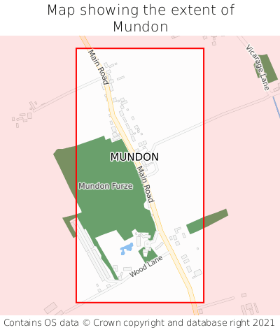 Map showing extent of Mundon as bounding box