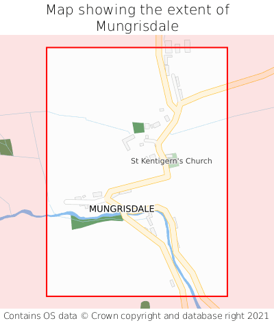 Map showing extent of Mungrisdale as bounding box