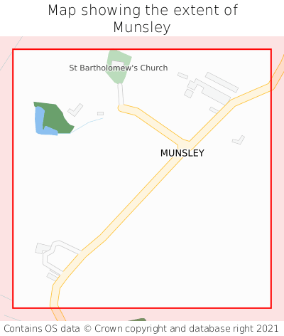 Map showing extent of Munsley as bounding box