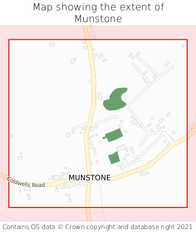 Map showing extent of Munstone as bounding box