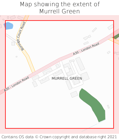 Map showing extent of Murrell Green as bounding box