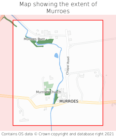 Map showing extent of Murroes as bounding box