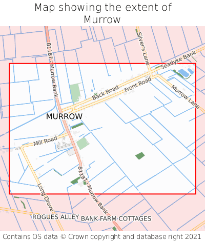 Map showing extent of Murrow as bounding box