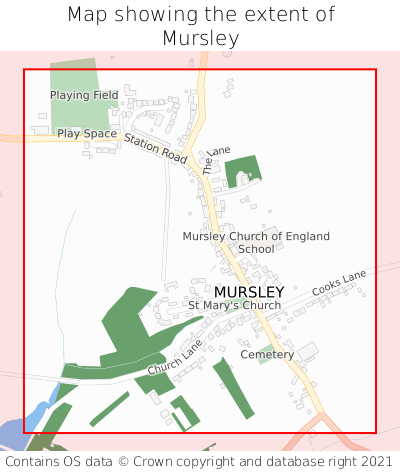Map showing extent of Mursley as bounding box