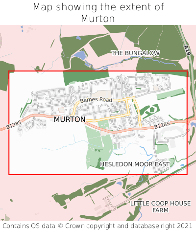 Map showing extent of Murton as bounding box